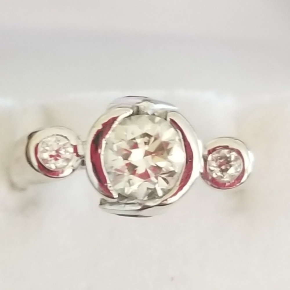 ESTATE Old European Cut OEC Diamond Ring Sapphire Art Deco Unique